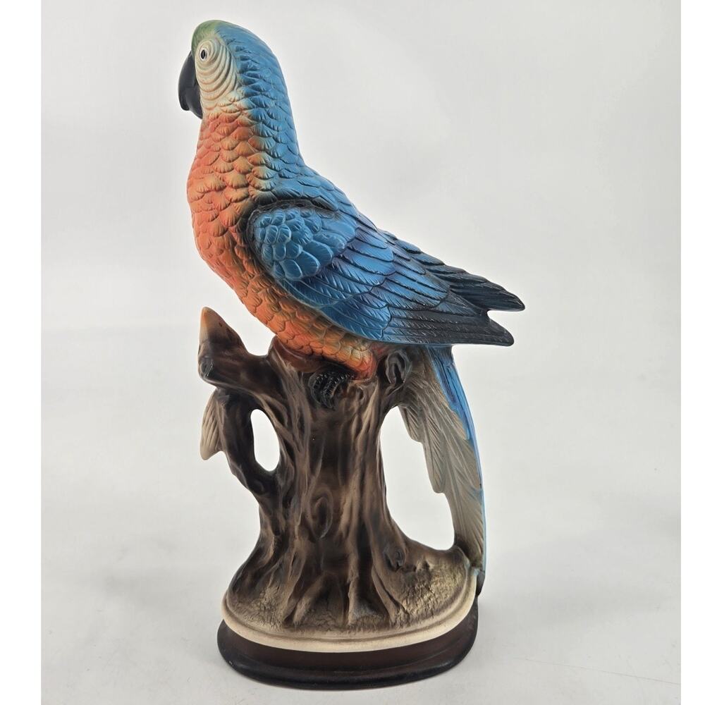 Mid Century 1960s Japanese Ceramic Blue Macaw Parrot Figurine Vintage 11 Inch - Picture 4 of 12